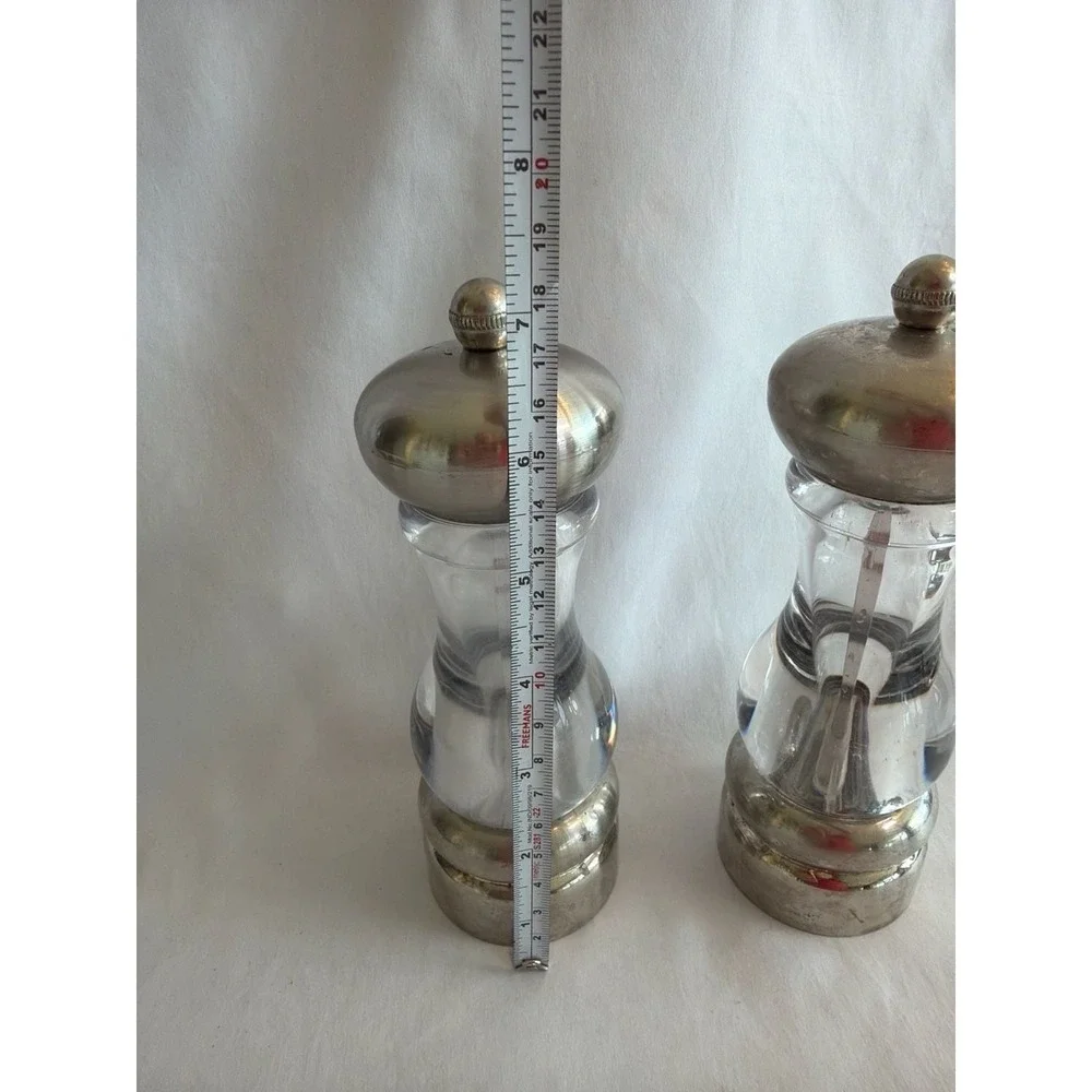 Olde Thompson 7-Inch Brushed Stainless Steel and Acrylic salt and Pepper Mill Se